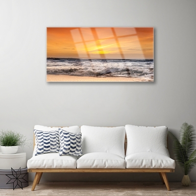 Obraz na skle Moře Slunce Vlny Krajina