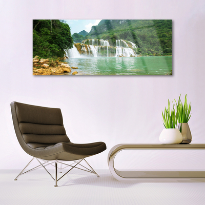 Obraz na skle Les Vodopád Krajina