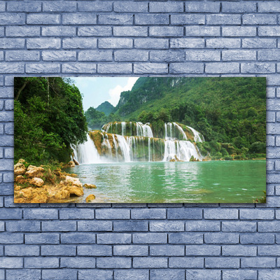 Obraz na skle Les Vodopád Krajina
