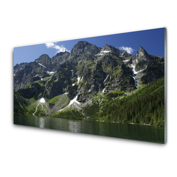 Obraz na skle Hory Jezero Les Krajina