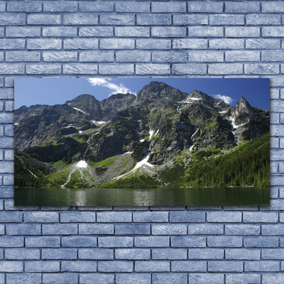 Obraz na skle Hory Jezero Les Krajina