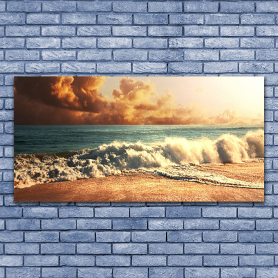 Obraz na skle Oceán Pláž Vlny Krajina