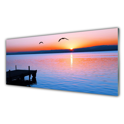 Obraz na skle Moře Molo Slunce Krajina
