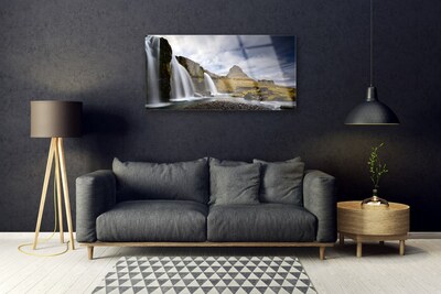 Obraz na skle Vodopád Hory Krajina
