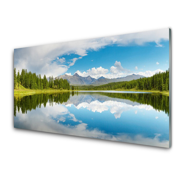 Obraz na skle Les Jezero Hory Krajina