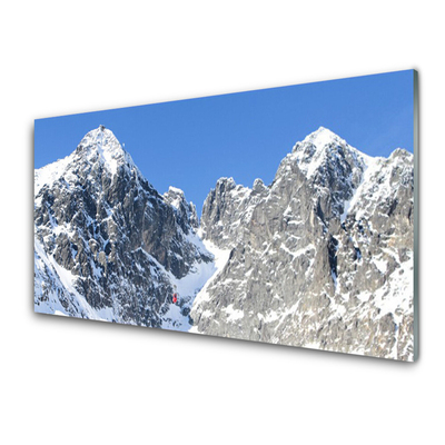 Obraz na skle Hora Sníh Krajina