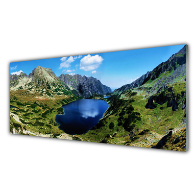 Obraz na skle Hora Jezero Krajina