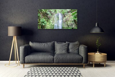 Obraz na skle Vodopád Stromy Příroda