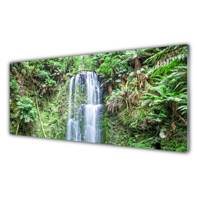 Obraz na skle Vodopád Stromy Příroda