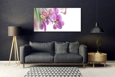 Obraz na skle Motýli Květiny Příroda