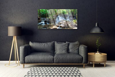 Obraz na skle Vodopád Les Příroda