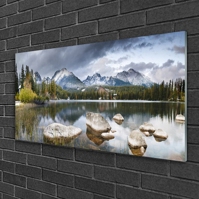 Obraz na skle Jezero Hory Les Krajina