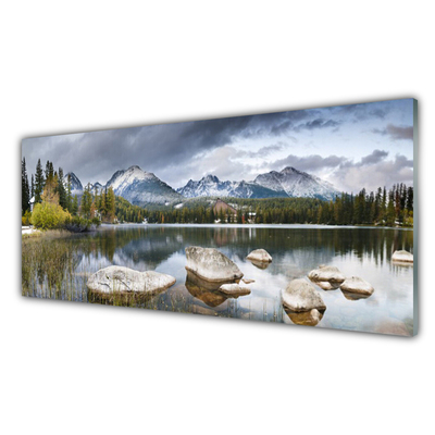Obraz na skle Jezero Hory Les Krajina