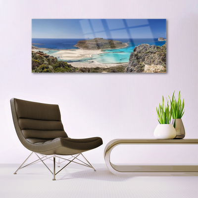 Obraz na skle Ostrov Moře Pláž Hory