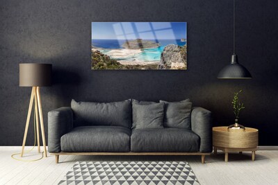 Obraz na skle Ostrov Moře Pláž Hory