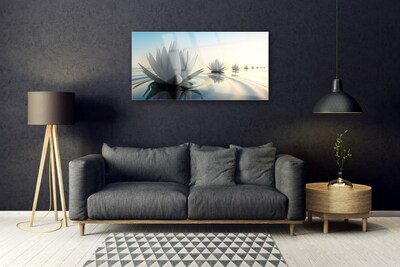 Obraz na skle Vodní Lilie Květiny Rybník