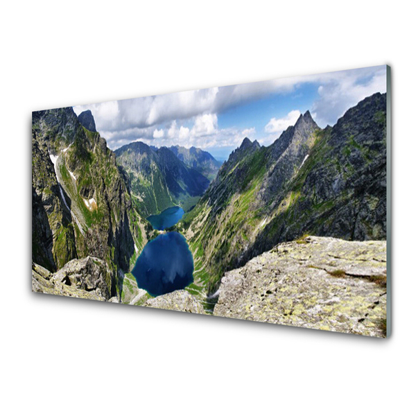 Obraz na skle Hory Údolí Jezera Vrcholy