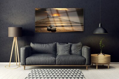 Obraz na skle Moře Molo Západ Slunce