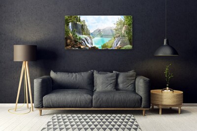 Obraz na skle Záliv Vodopád Hory