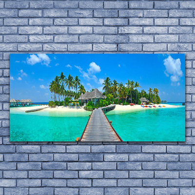 Obraz na skle Tropická Pláž Palmy