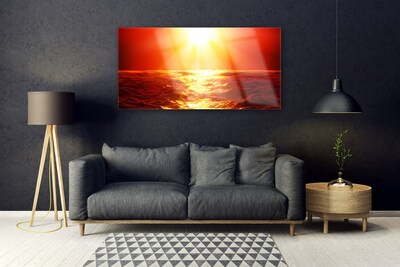 Obraz na skle Západ Slunce Moře Vlna