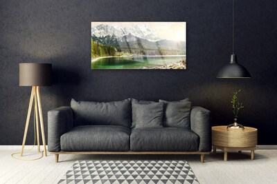 Obraz na skle Hory Les Jezero Krajina