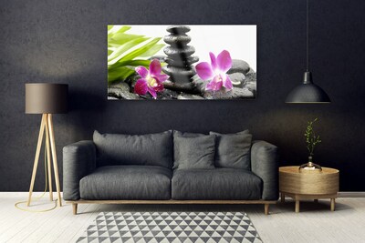 Obraz na skle Kameny Zen Lázně Orchidej