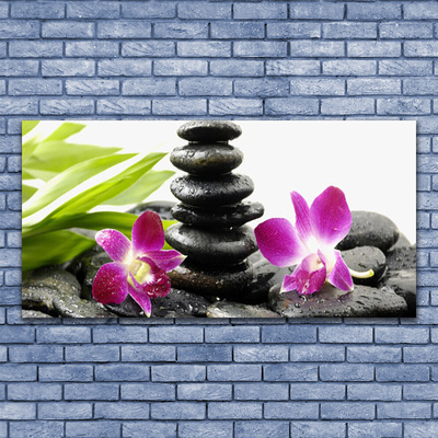 Obraz na skle Kameny Zen Lázně Orchidej