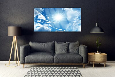 Obraz na skle Slunce Mraky Nebe Modř
