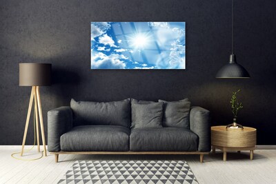 Obraz na skle Slunce Mraky Nebe Modř