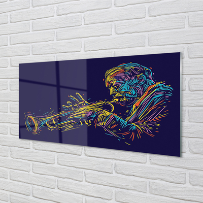 Skleněný panel trumpet muž