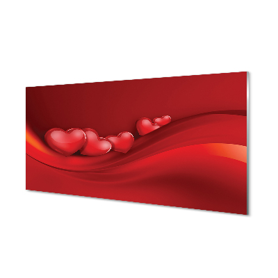 Skleněný panel Červené srdce pozadí