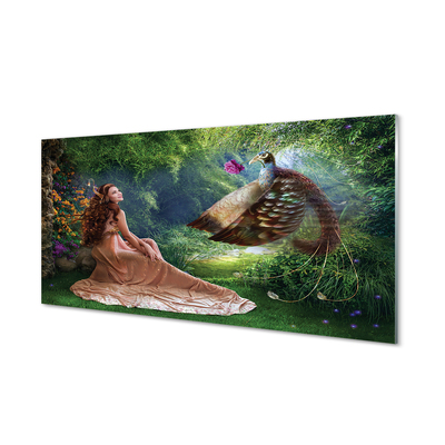 Skleněný panel Bažant female forest