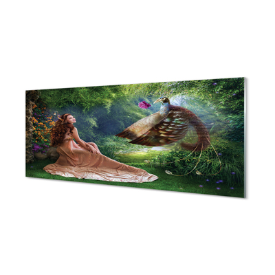 Skleněný panel Bažant female forest