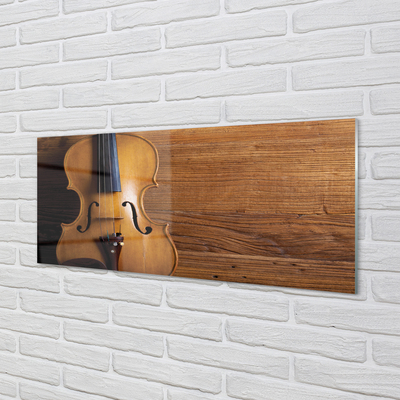 Skleněný panel Housle na dřevo