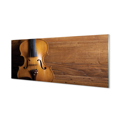 Skleněný panel Housle na dřevo