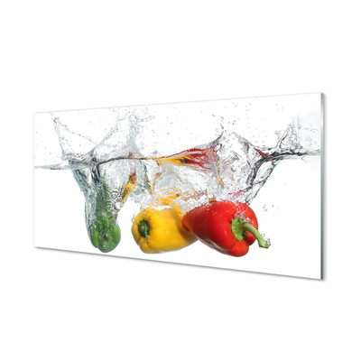 Skleněný panel Barevné papriky ve vodě