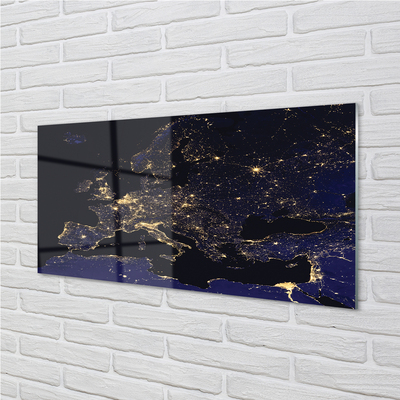 Skleněný panel sky mapa světle
