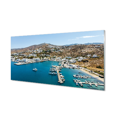 Skleněný panel Řecko Coast horské město