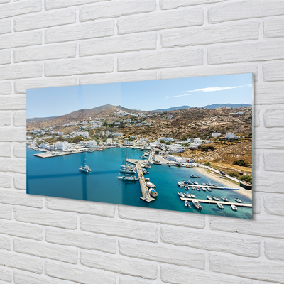 Skleněný panel Řecko Coast horské město