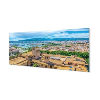 Skleněný panel Španělsko Port pobřeží město