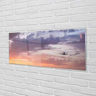 Skleněný panel Zataženo oblohy lehká letadla