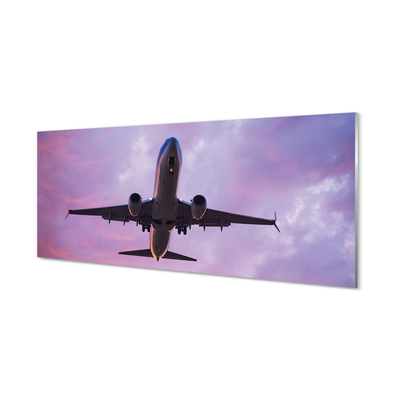 Skleněný panel Mraky obloha letadlo