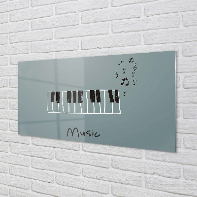 Skleněný panel noty na klavír