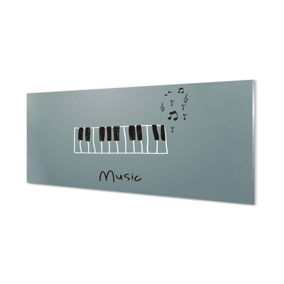 Skleněný panel noty na klavír