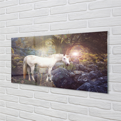 Skleněný panel Unicorn v lese