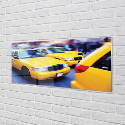 Skleněný panel Žlutá taxi City