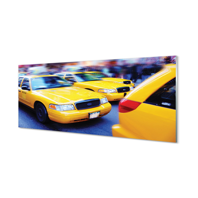 Skleněný panel Žlutá taxi City