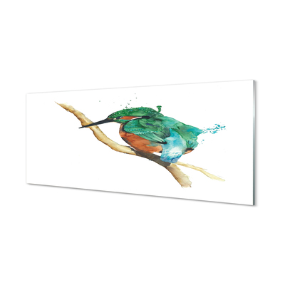 Skleněný panel Barevné malované papoušek