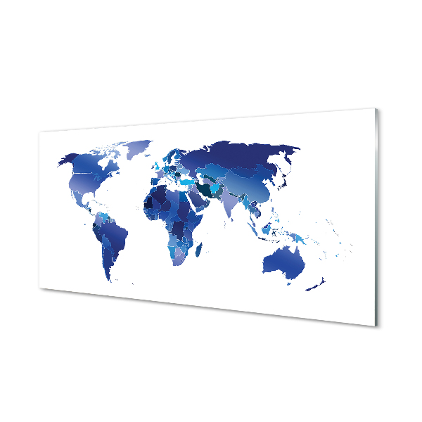 Skleněný panel modrá mapa